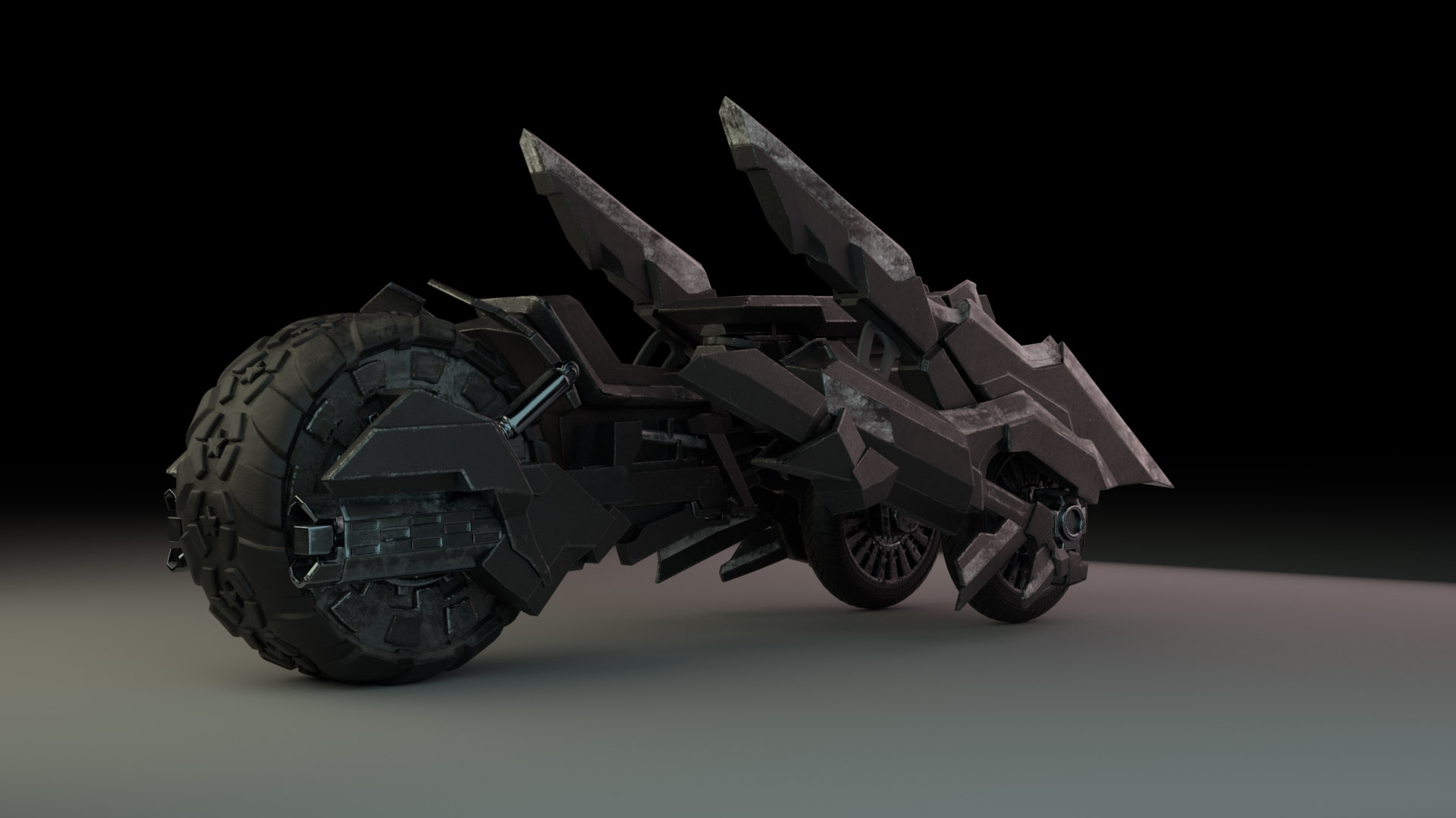 The motorcycle from “Black Rock Shooter: The Game” side view